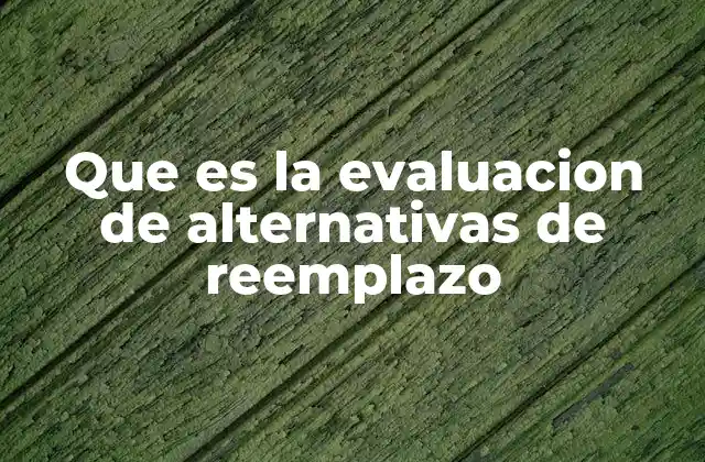 Que es la Evaluacion de Alternativas de Reemplazo