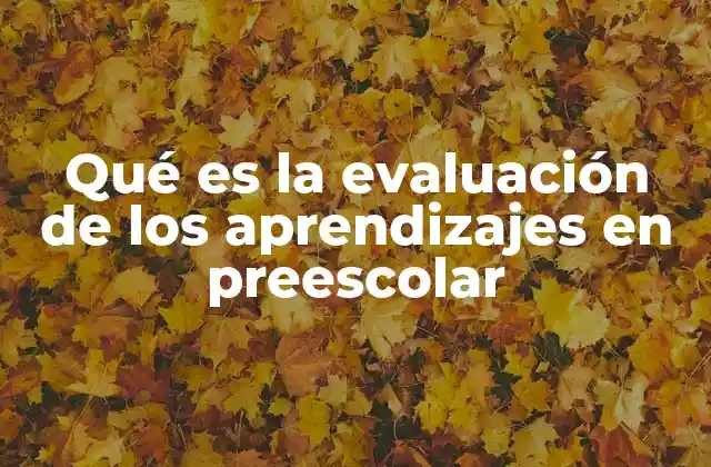 Qué es la Evaluación de los Aprendizajes en Preescolar