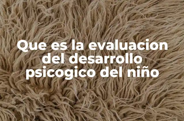 Que es la Evaluacion Del Desarrollo Psicogico Del Niño