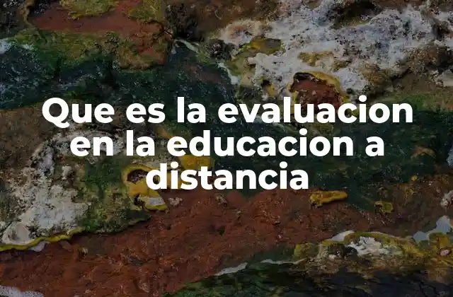 Que es la Evaluacion en la Educacion a Distancia