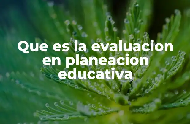 Que es la Evaluacion en Planeacion Educativa
