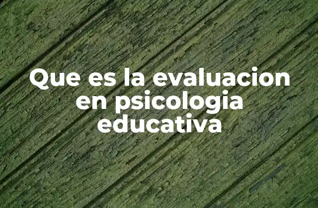 Que es la Evaluacion en Psicologia Educativa