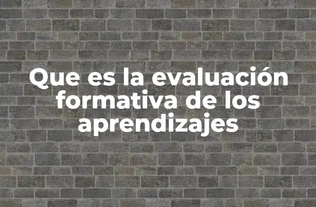 Que es la Evaluación Formativa de los Aprendizajes