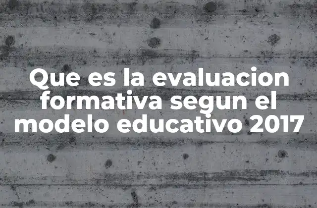 Que es la Evaluacion Formativa Segun el Modelo Educativo 2017
