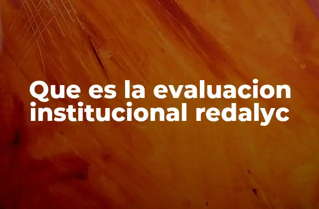 Que es la Evaluacion Institucional Redalyc