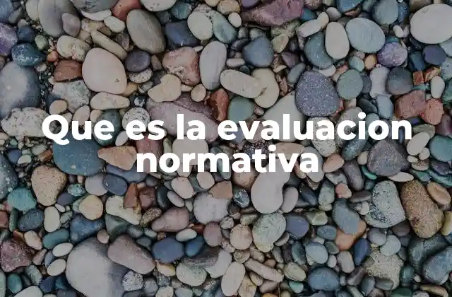 Que es la Evaluacion Normativa