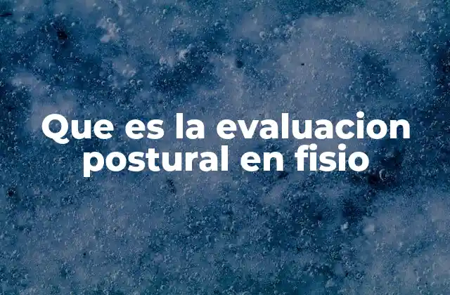 Que es la Evaluacion Postural en Fisio