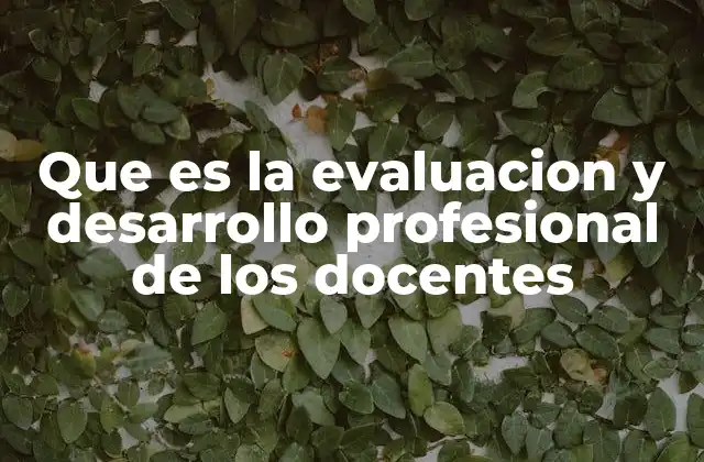Que es la Evaluacion y Desarrollo Profesional de los Docentes