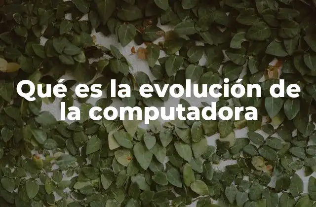 Qué es la Evolución de la Computadora