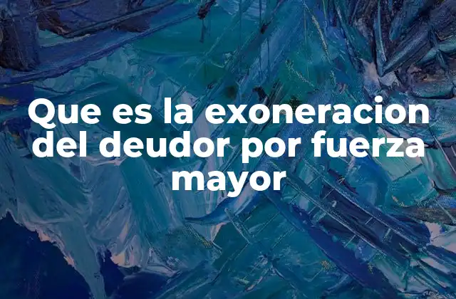 Que es la Exoneracion Del Deudor por Fuerza Mayor