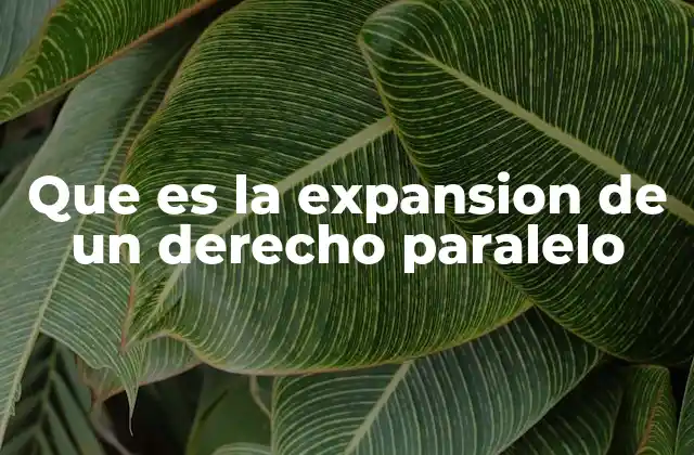 Que es la Expansion de un Derecho Paralelo
