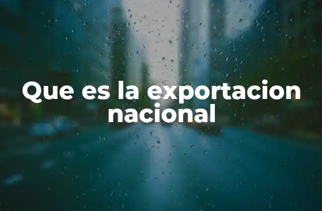Que es la Exportacion Nacional
