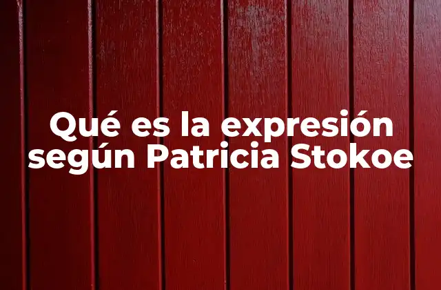 Qué es la Expresión según Patricia Stokoe