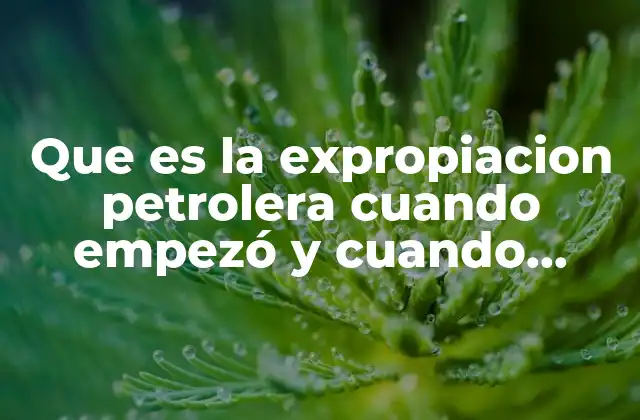 Que es la Expropiacion Petrolera Cuando Empezó y Cuando Termino