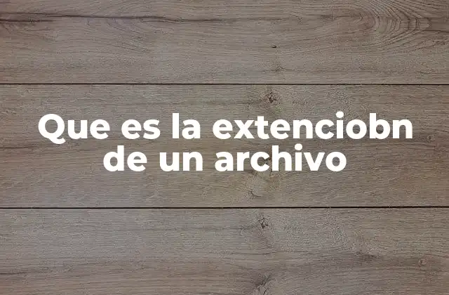 Que es la Extenciobn de un Archivo