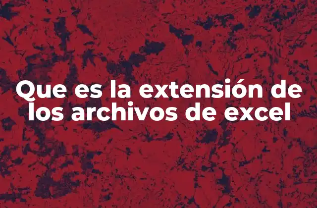 Que es la Extensión de los Archivos de Excel