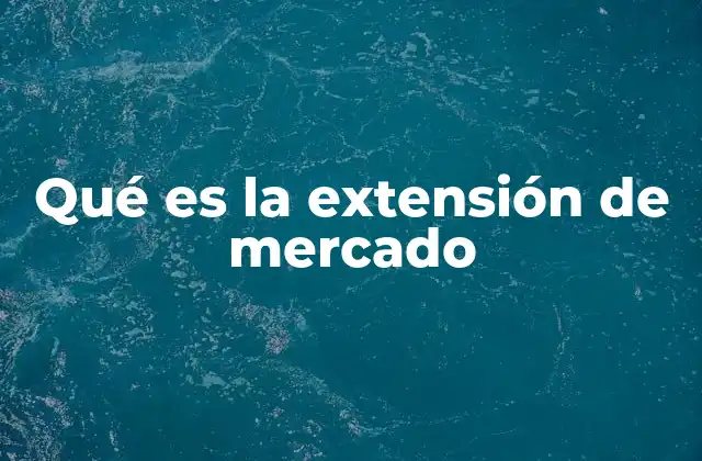 Qué es la Extensión de Mercado