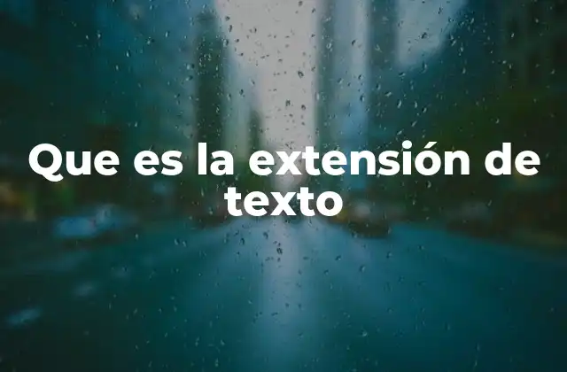Que es la Extensión de Texto