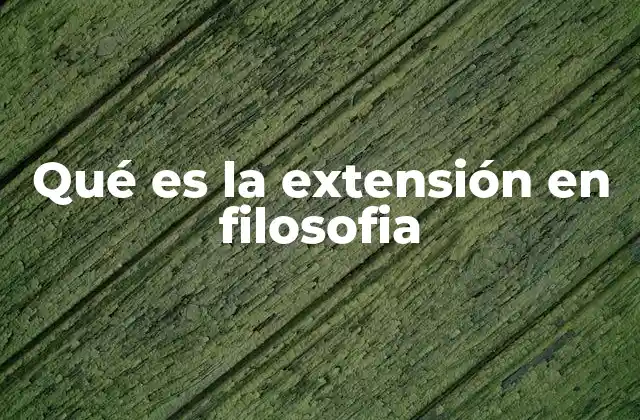 Qué es la Extensión en Filosofia