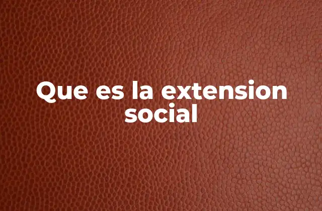 Que es la Extension Social