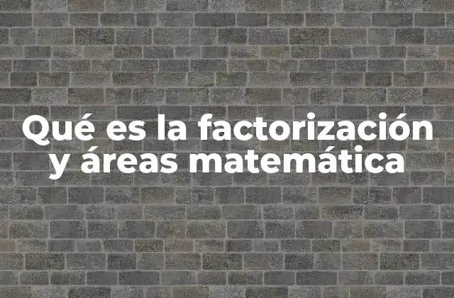 Qué es la Factorización y Áreas Matemática
