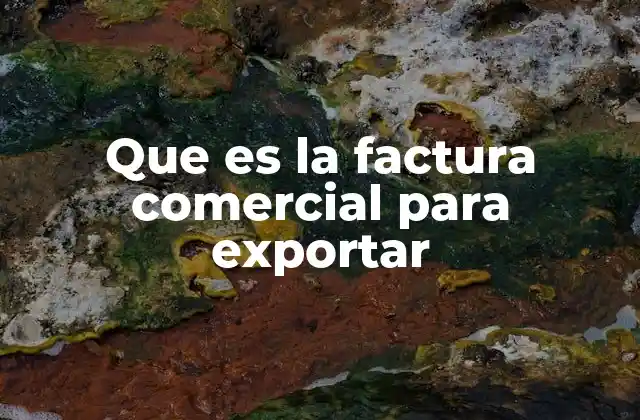 Que es la Factura Comercial para Exportar