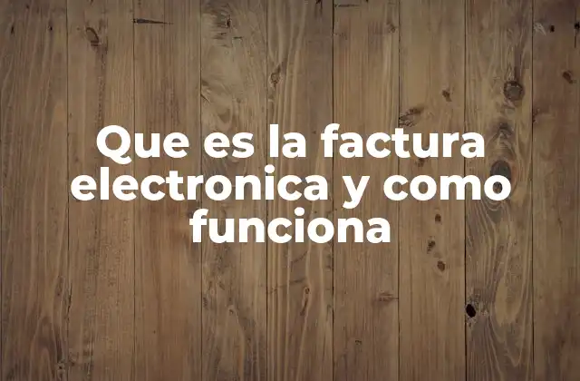 Que es la Factura Electronica y como Funciona