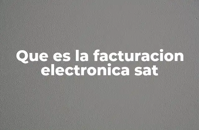 Que es la Facturacion Electronica Sat