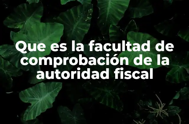 Que es la Facultad de Comprobación de la Autoridad Fiscal