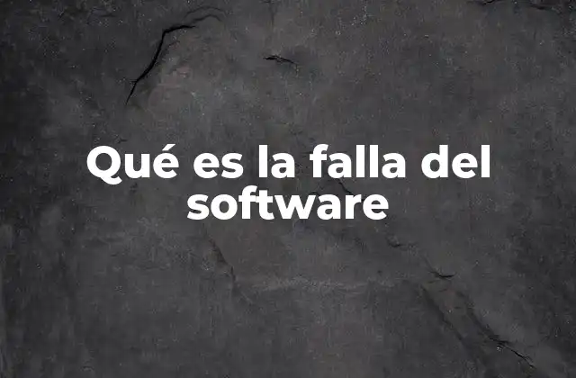 Qué es la Falla Del Software