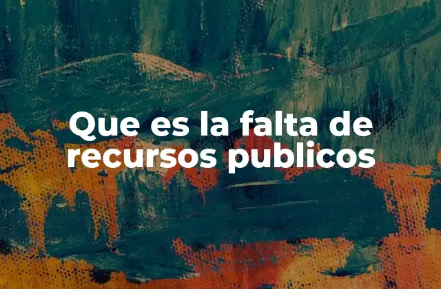 Que es la Falta de Recursos Publicos