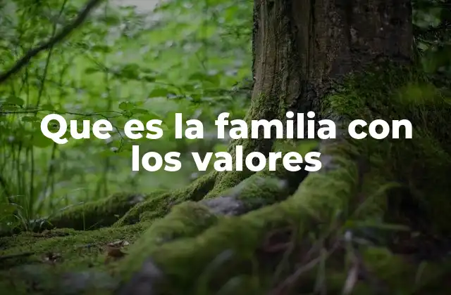 Que es la Familia con los Valores