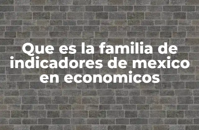 Que es la Familia de Indicadores de Mexico en Economicos