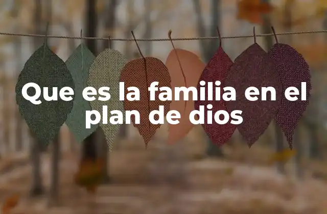 Que es la Familia en el Plan de Dios