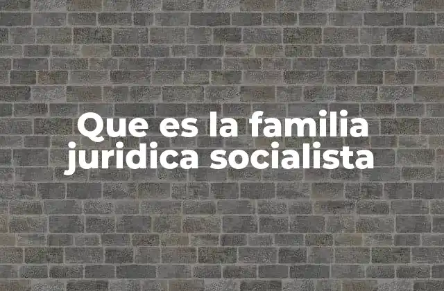 Que es la Familia Juridica Socialista