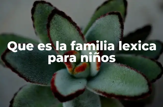 Que es la Familia Lexica para Niños