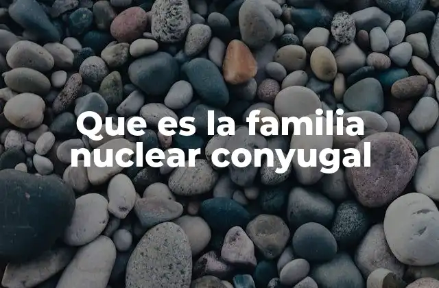 Que es la Familia Nuclear Conyugal