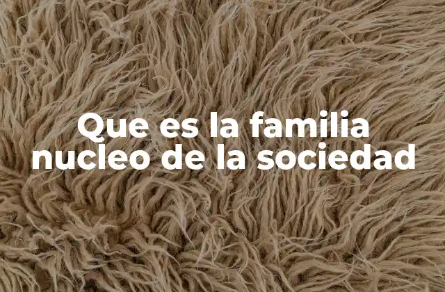 Que es la Familia Nucleo de la Sociedad