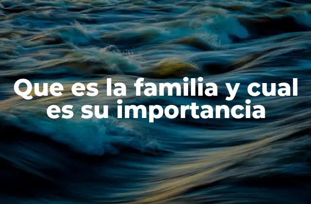 Que es la Familia y Cual es Su Importancia