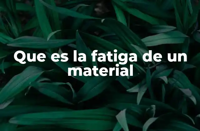 Que es la Fatiga de un Material