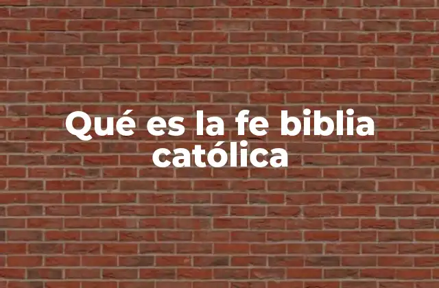Qué es la Fe Biblia Católica 2 La importancia de la fe en la vida cristiana