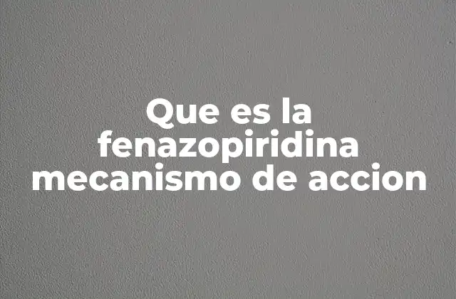 Que es la Fenazopiridina Mecanismo de Accion
