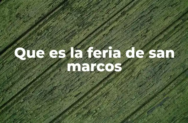Que es la Feria de San Marcos