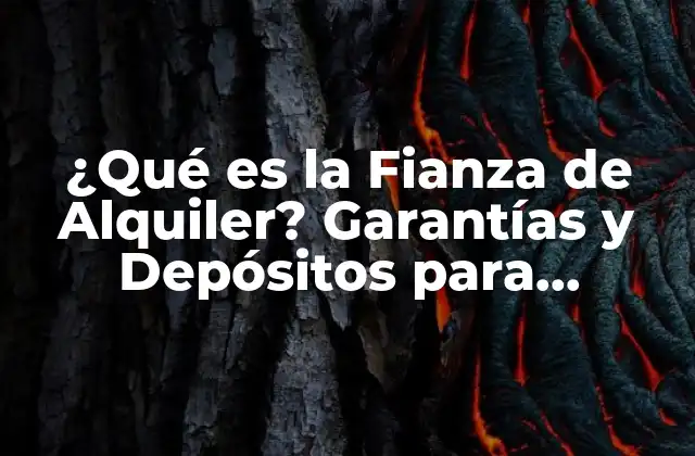 ¿qué es la Fianza de Alquiler? Garantías y Depósitos para Inquilinos