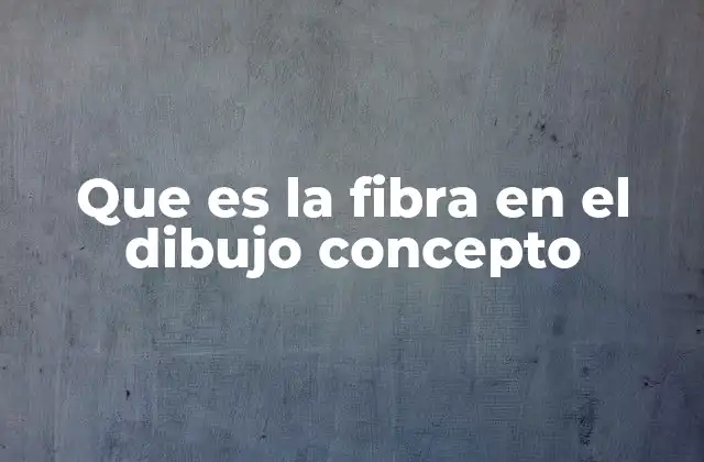 Que es la Fibra en el Dibujo Concepto
