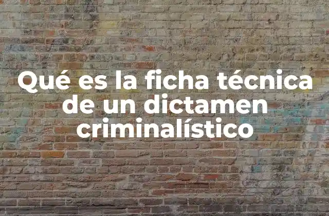 Qué es la Ficha Técnica de un Dictamen Criminalístico 2 La importancia del análisis técnico en el contexto judicial