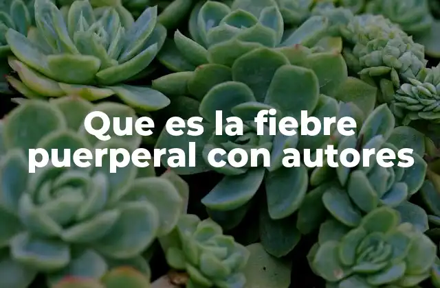 Que es la Fiebre Puerperal con Autores