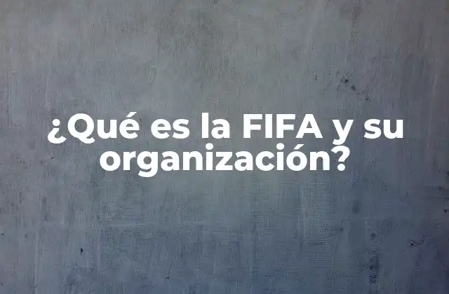 ¿qué es la Fifa y Su Organización?
