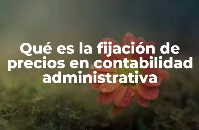 Qué es la Fijación de Precios en Contabilidad Administrativa