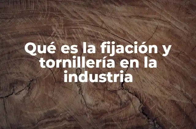 Qué es la Fijación y Tornillería en la Industria